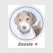 Sticker Peinture beagle - Cute Original Chien Art (Feuille)