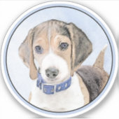 Sticker Peinture beagle - Cute Original Chien Art (Devant)