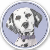 Sticker Peinture Dalmatienne - Cute Original Chien Art (Devant)