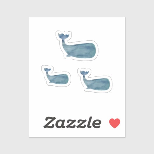 Sticker Peinture de baleines nautiques (Feuille)