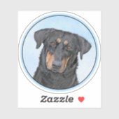 Sticker Peinture de Beauceron - Cute Original Chien Art (Feuille)