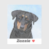 Sticker Peinture de Beauceron - Cute Original Chien Art (Feuille)