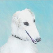 Sticker Peinture de Borzoi (Blanc) - Joli Chien d'origine (Devant)