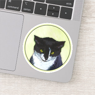 Sticker Peinture de chat Tuxedo - Cute Original Cat Art