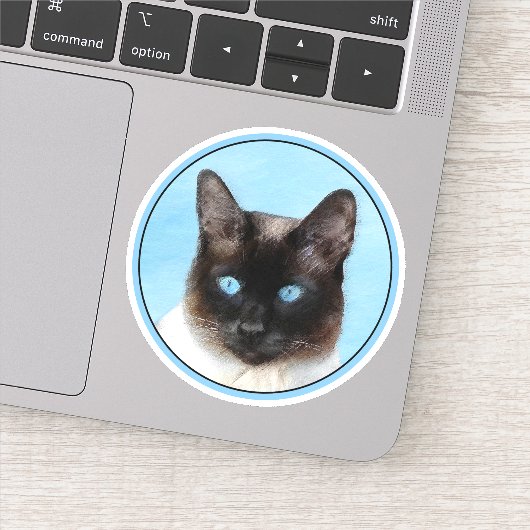 Sticker Peinture de chats de Siamese Art animal original (Détail)