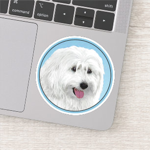 Sticker Peinture de chien des lowland polonais - Art du ch