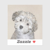 Sticker Peinture de Chien Havanais - Cute Original Chien A (Feuille)