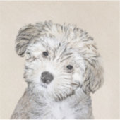 Sticker Peinture de Chien Havanais - Cute Original Chien A (Devant)