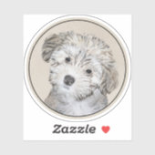 Sticker Peinture de Chien Havanais - Cute Original Chien A (Feuille)