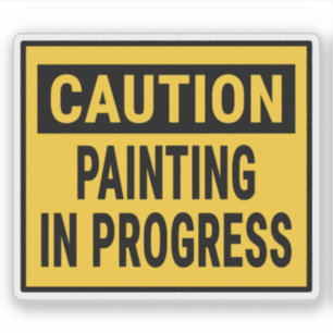 Sticker Peinture de prudence en cours