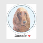 Sticker Peinture de Setter irlandais - Joli art original d (Feuille)