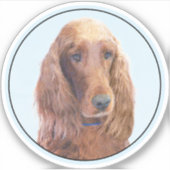 Sticker Peinture de Setter irlandais - Joli art original d (Devant)