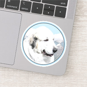 Sticker Peinture des Pyrénées - Art original du chien