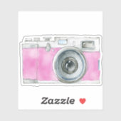 Sticker Peinture en rose de l'aquarelle rétro (Feuille)