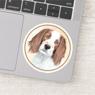 Sticker Peinture en Setter rouge et blanc irlandais - Art 