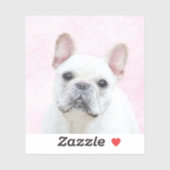 Sticker Peinture française de Bulldog (Crème/Blanc) - Art (Feuille)