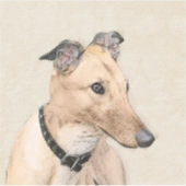 Sticker Peinture Greyhound - Cute Original Chien Art (Devant)