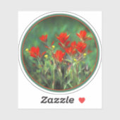 Sticker Peinture indienne de pinceau - Art Fleur original (Feuille)