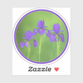 Sticker Peinture Iris Violet - Art Fleur Originale (Feuille)