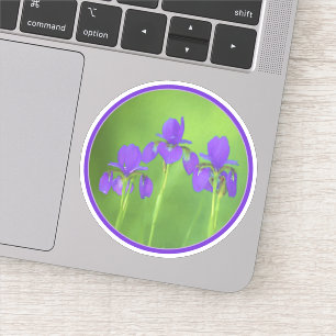 Sticker Peinture Iris Violet - Art Fleur Originale