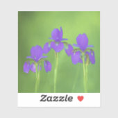 Sticker Peinture Iris Violet - Art Fleur Originale (Feuille)