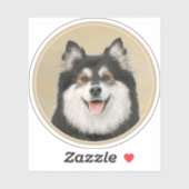 Sticker Peinture Lapphund Finlandaise - Joli art original  (Feuille)