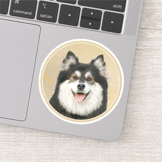 Sticker Peinture Lapphund Finlandaise - Joli art original  (Détail)