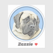 Sticker Peinture Mastiff (Fawn) anglaise - Art Chien origi (Feuille)