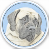 Sticker Peinture Mastiff (Fawn) anglaise - Art Chien origi (Devant)