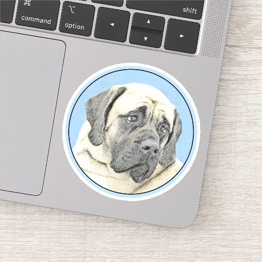 Sticker Peinture Mastiff (Fawn) anglaise - Art Chien origi (Détail)