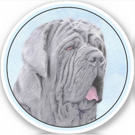 Sticker Peinture Mastiff Neopolitan - Art Chien original (Devant)