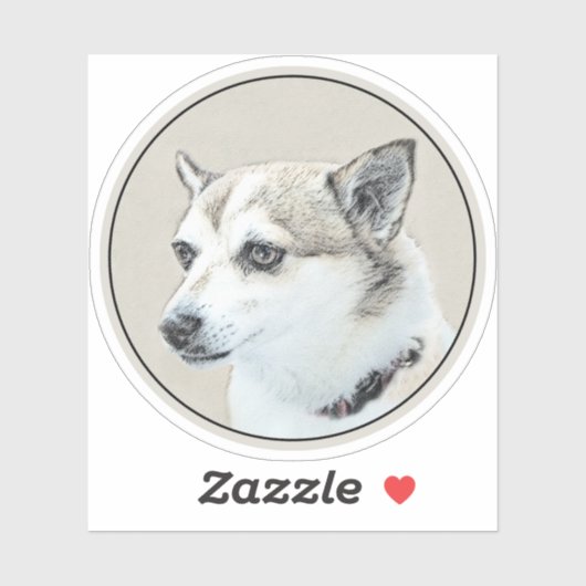 Sticker Peinture norvégienne Lundehund - Art original chie (Feuille)
