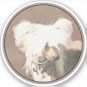 Sticker Peinture originale de chien nu chinois cresté (Devant)
