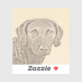 Sticker Peinture originale de chien par Retriever de Chesa (Feuille)