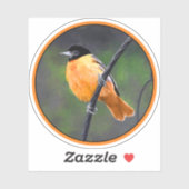 Sticker Peinture Oriole - Art Oiseau Original (Feuille)
