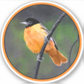 Sticker Peinture Oriole - Art Oiseau Original (Devant)