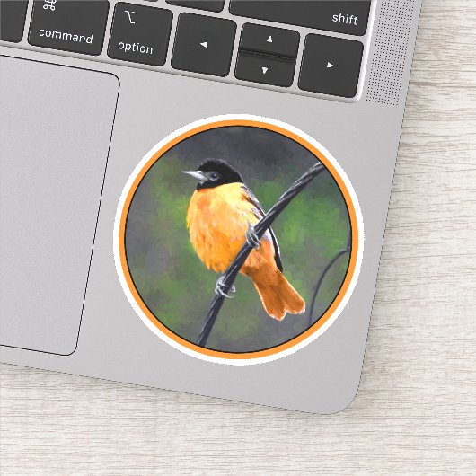Sticker Peinture Oriole - Art Oiseau Original (Détail)