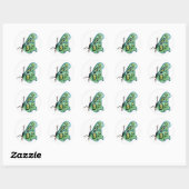 Sticker Peinture Papillon Vert Étiquette (Feuille)
