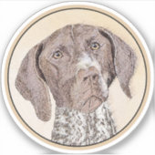 Sticker Peinture pointeur germanique à pois court - Chien  (Devant)