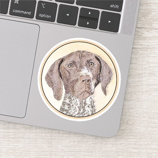 Sticker Peinture pointeur germanique à pois court - Chien  (Détail)