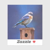 Sticker Peinture pour oiseaux bleus (femelle) - Art origin (Feuille)