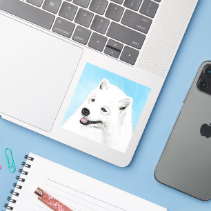 Sticker Peinture Samoyed - Cute Original Chien Art