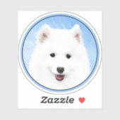 Sticker Peinture Samoyed Puppy - Jolie Art Original Chien (Feuille)