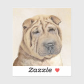 Sticker Peinture Shar Pei - Cute Original Chien Art (Feuille)