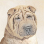 Sticker Peinture Shar Pei - Cute Original Chien Art (Devant)
