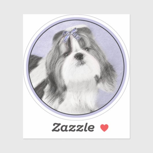 Sticker Peinture Shih Tzu - Cute Original Chien Art (Feuille)