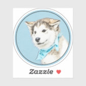 Sticker Peinture Sibérienne Husky Puppy - Art Chien origin (Feuille)