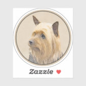 Sticker Peinture Silky Terrier - Cute Original Chien Art (Feuille)
