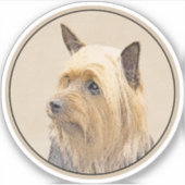 Sticker Peinture Silky Terrier - Cute Original Chien Art (Devant)