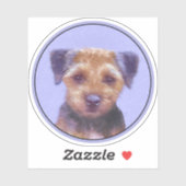 Sticker Peinture sur la frontière de Terrier - jolie art o (Feuille)